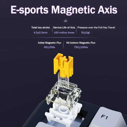 AK820MAX Magnetic Axis Wire/Wireless RGB Mechanical Keyboard Gasket Structure Full-Key Hot-Swappable for E-Sports Keyboard