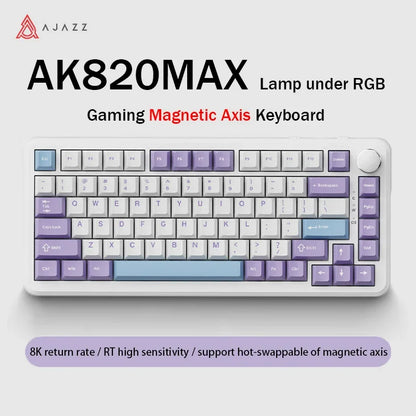 AK820MAX Magnetic Axis Wire/Wireless RGB Mechanical Keyboard Gasket Structure Full-Key Hot-Swappable for E-Sports Keyboard